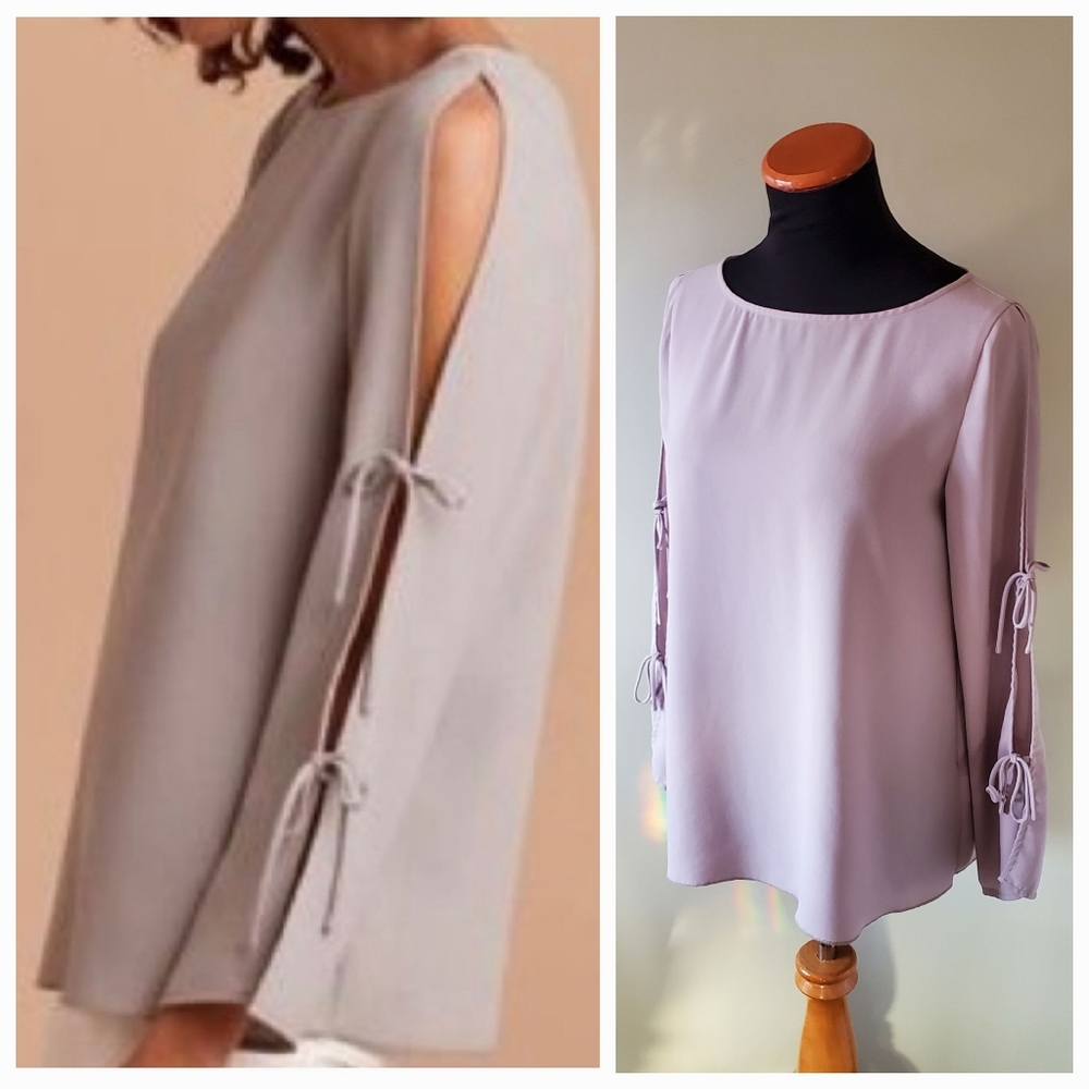 Wilfred S Whimsigoth Feminine Romantic Dainty Contemporary Pastel Chiffon Blouse - Picture 3 of 16